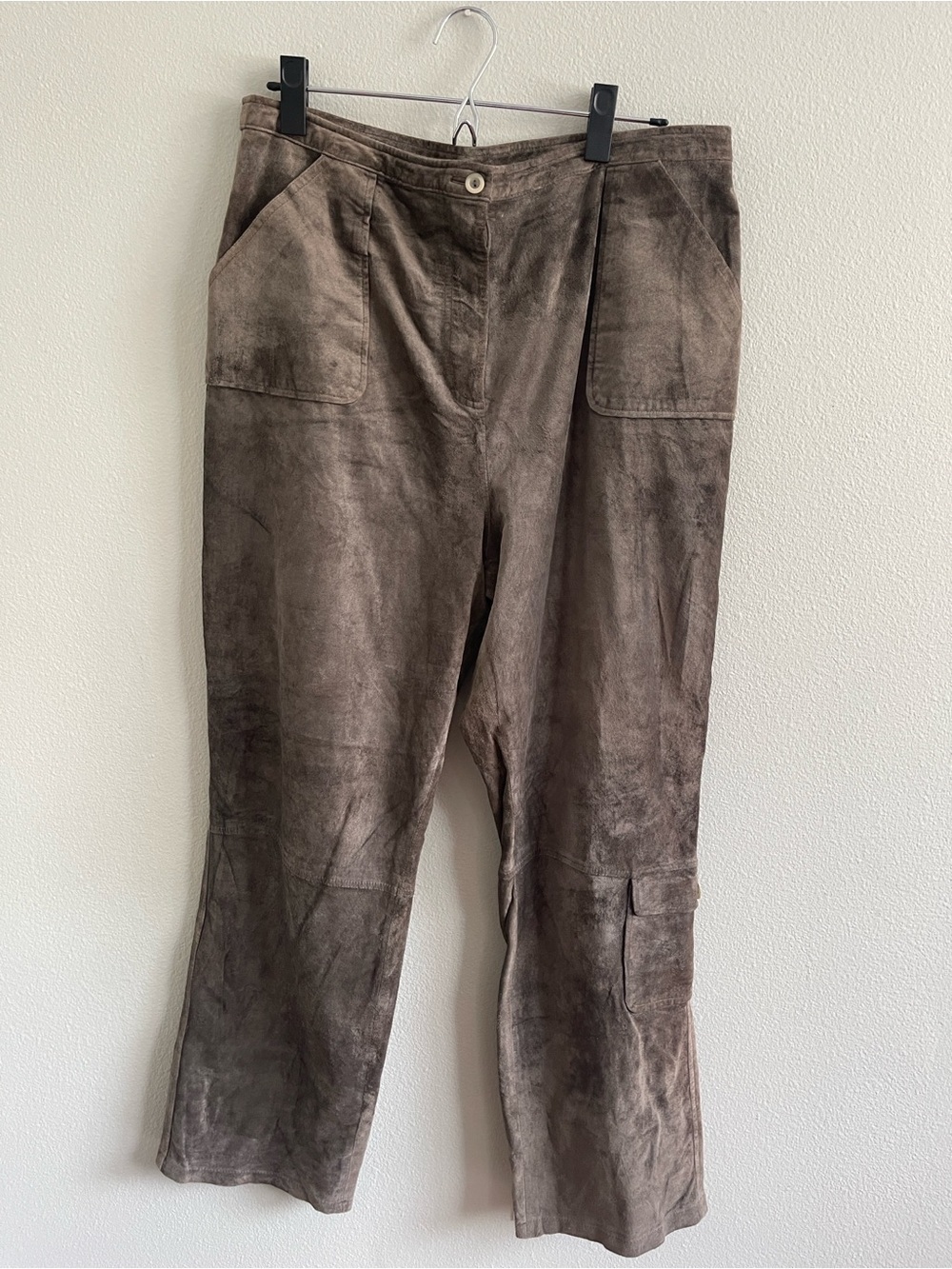 J. Jill Genuine Suede Leather Pants in Taupe-Brown